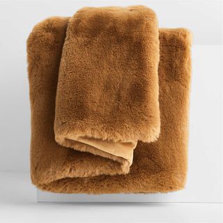 Brulee Brown Faux Fur Throw Blanket