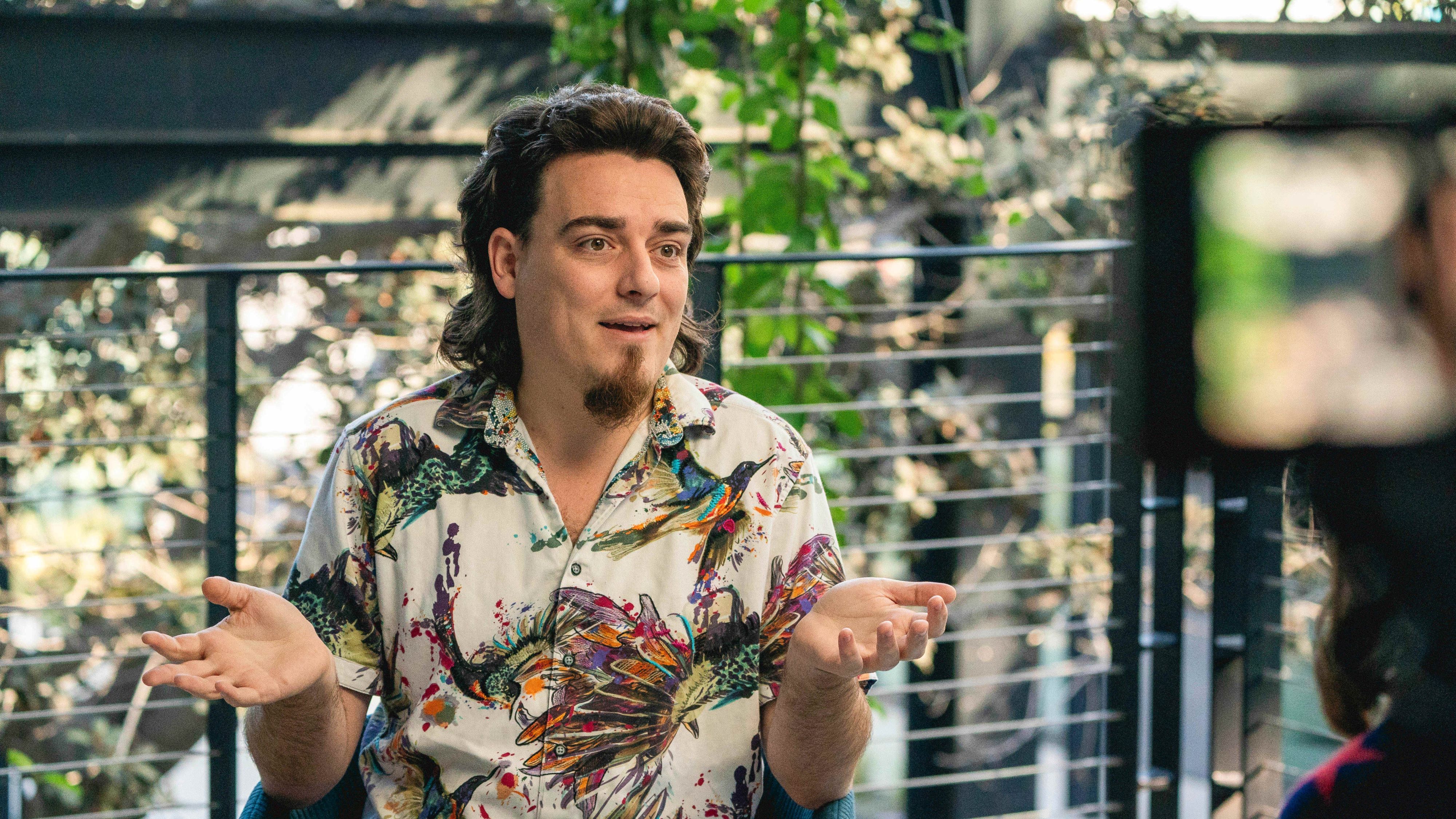 Palmer Luckey, founder of Anduril Industries, during an interview on &quot;The Circuit with Emily Chang&quot; at Anduril&#039;s headquarters in Costa Mesa, California, US, on Thursday, Dec. 14, 2023.
