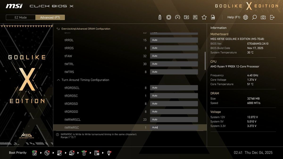 MSI X870E Godlike X - BIOS