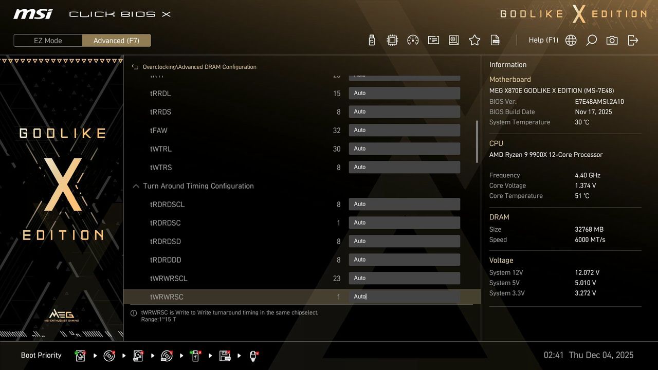 MSI X870E Godlike X - BIOS