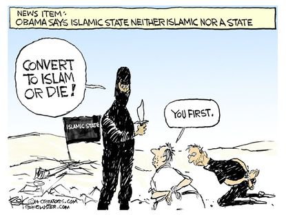 Obama cartoon religion ISIS world
