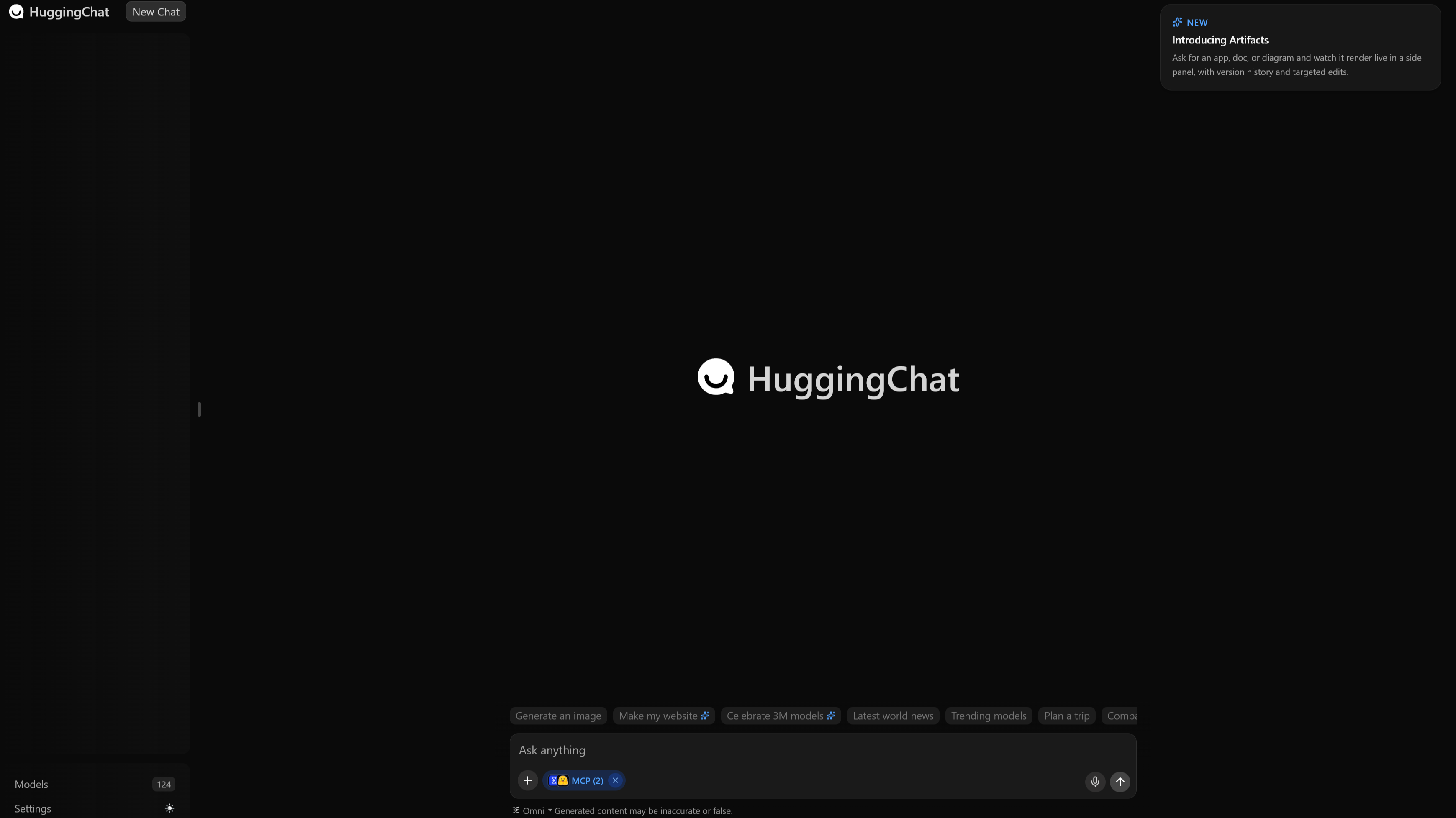 HuggingChat interface
