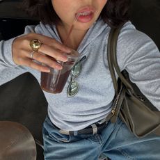 Eleanor Vousden, Allison Ho and Mica Ricketts all wearing lip oil