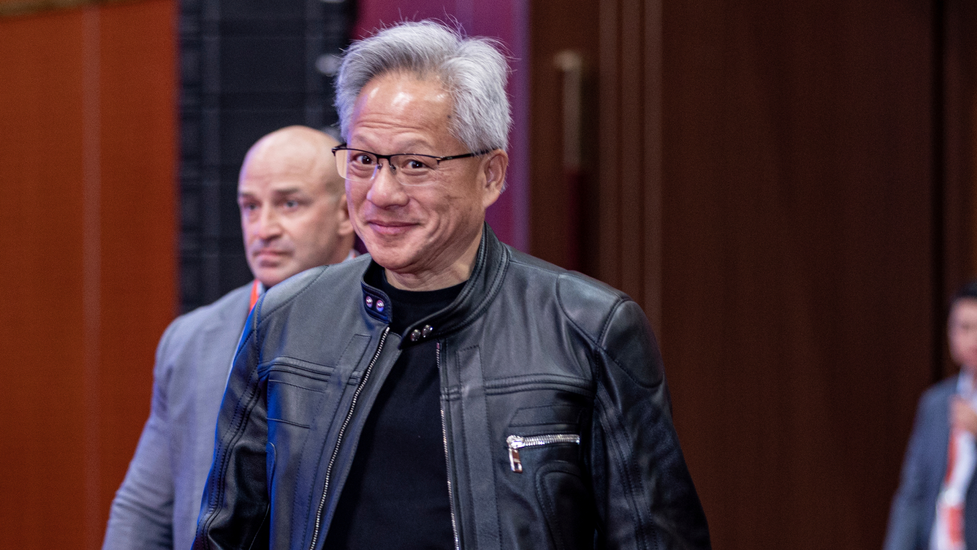 Jensen Huang smirking to the camera