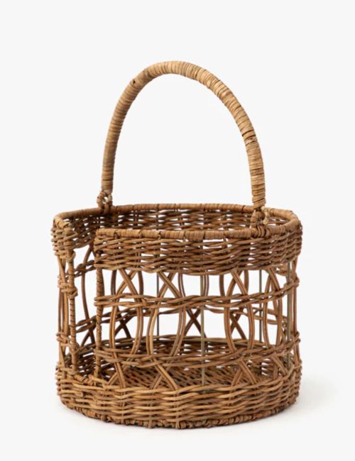 Hand-Woven Wicker Plate Basket