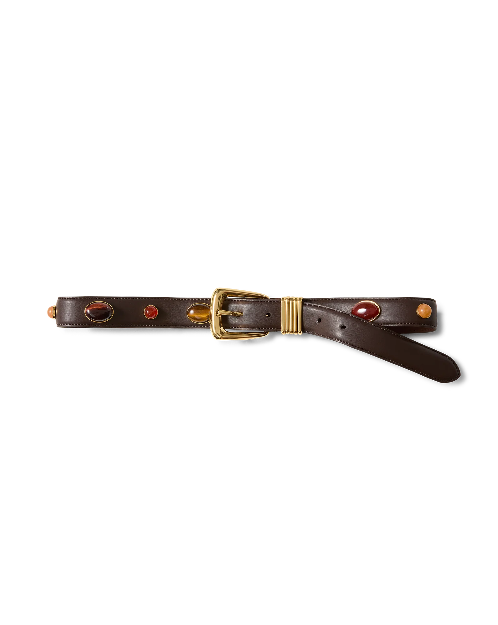 Arch Embellished Leather Beltespresso / Xs