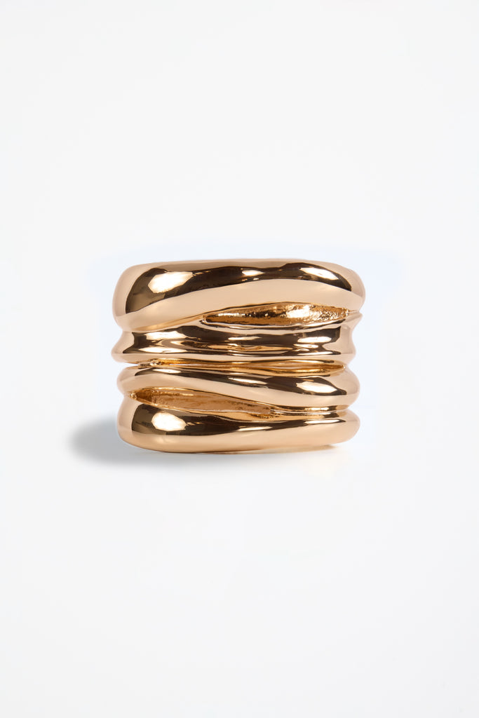 SAME JEWELRY Layered Tower Bangle (gold)