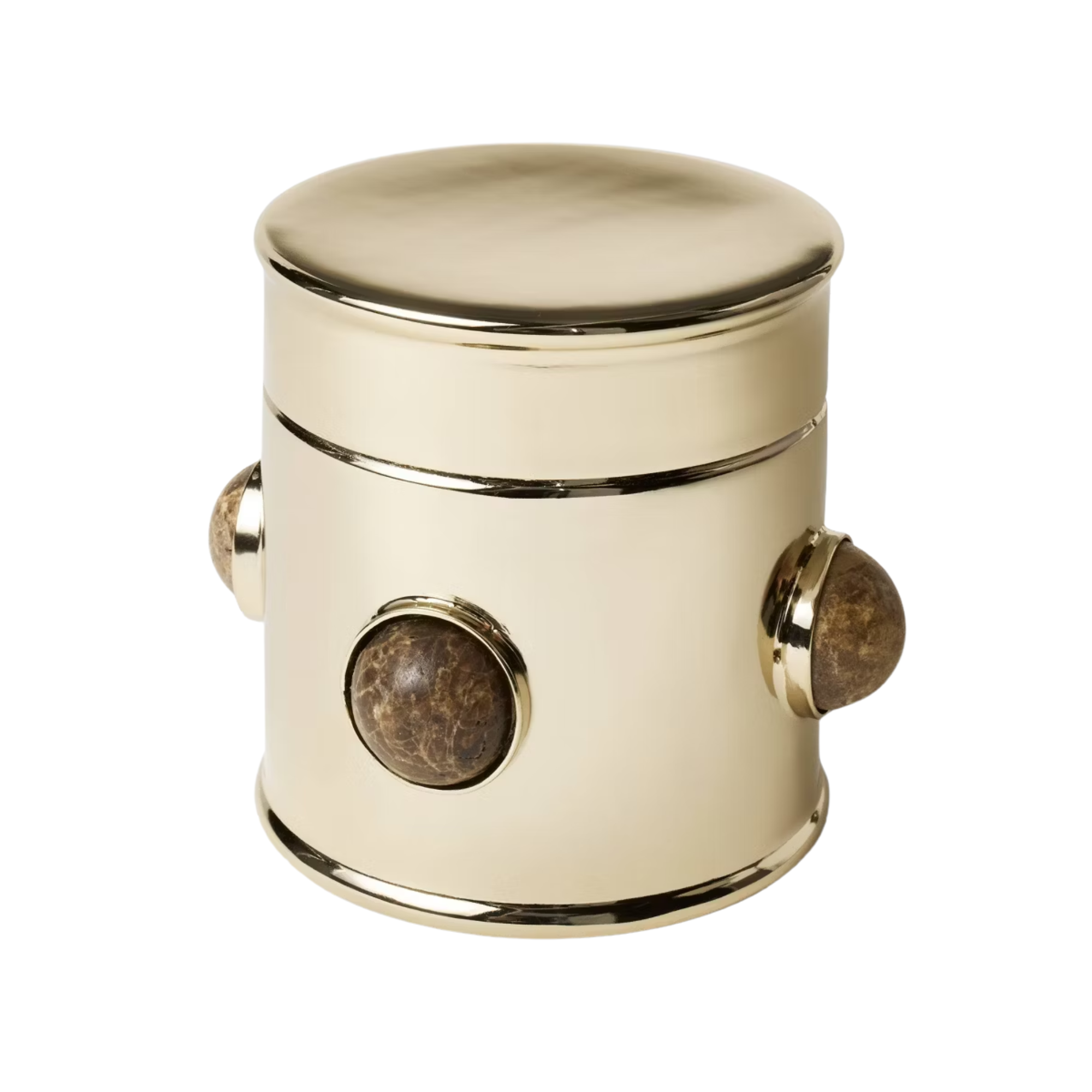 a canister with marble detailing