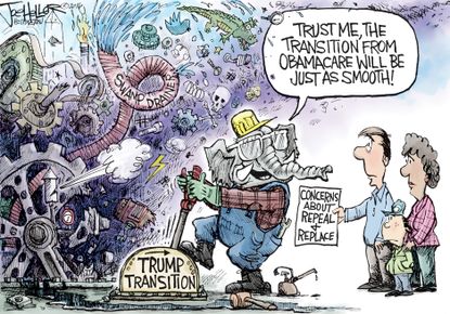 Political cartoon U.S. GOP Obamacare repeal replace concerns