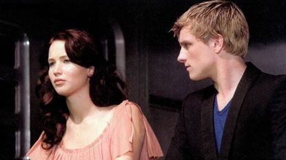 Jennifer Lawrence and Josh Hutcherson in a scene from 'The Hunger Games'