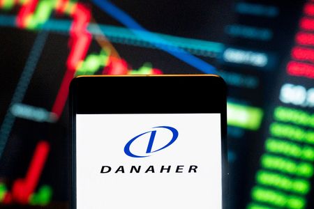 Danaher logo on a smartphone