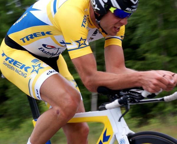 Alexander Ginsj&ouml; (Trek Sweden Racing) came in fourth even though he stopped to change his bike midway through the race.
