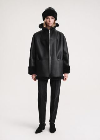 Signature shearling jacket black