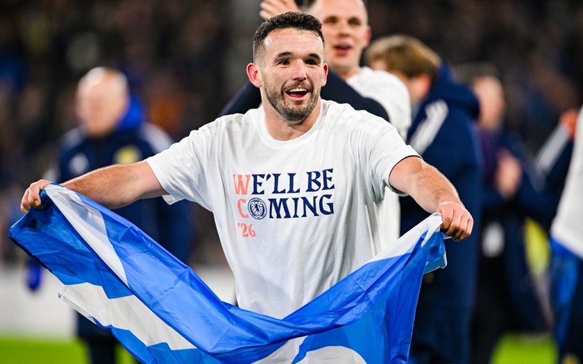 Scotland World Cup 2026 squad: Scotland&#039;s John McGinn celebrates at full time during a FIFA World Cup 2026 Qualifier between Scotland and Denmark at Hampden Park, on November 18, 2025, in Glasgow, Scotland. (Photo by Rob Casey/SNS Group via Getty Images)