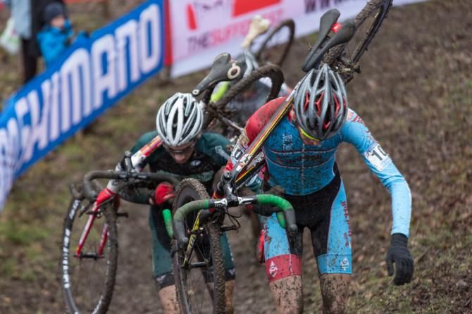 David Lombardo follows another racer on a run-up