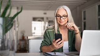 Woman looking at phone