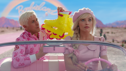 a still from the Barbie movie, one of the best comedy movies of 2023