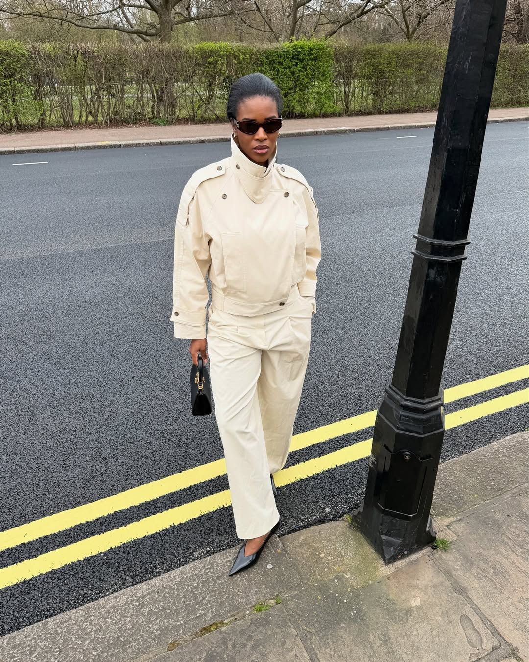Woman in funnel neck jacket