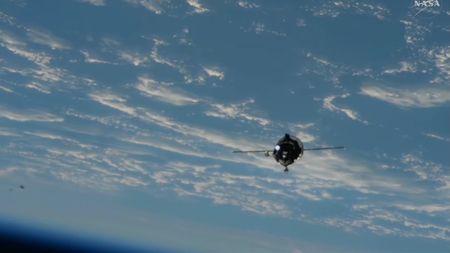 Russia's Progress 96 cargo spacecraft approaches the International Space Station on Sept. 19, 2026.