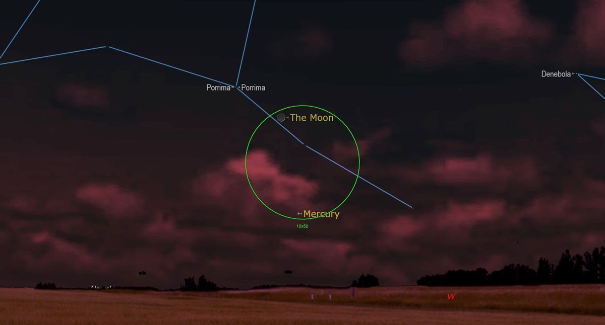 An illustration of the night sky on Aug. 29.