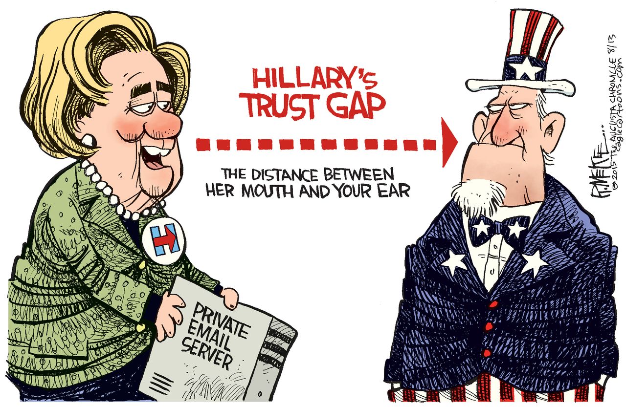 Political cartoon U.S. Hillary Clinton Emails