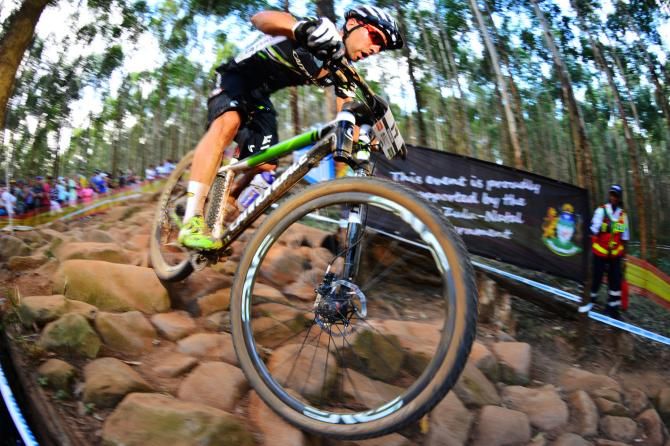 Manuel Fumic of Cannondale Factory Racing soared to second place in the elite men's cross country