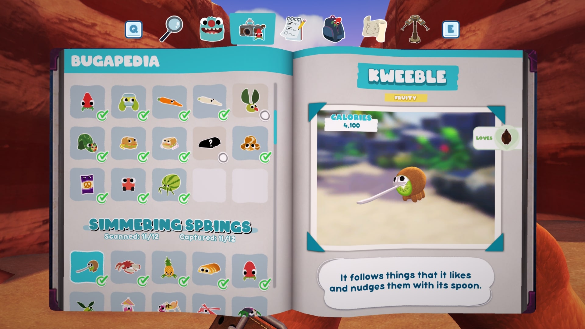 Bugsnax Bugapedia: Kweeble