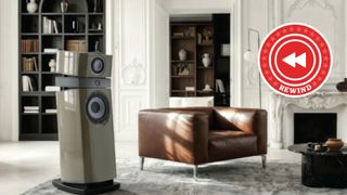 Focal speaker in room with Rewind logo