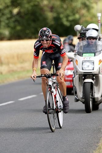 Alejandro Valverde (Caisse d'Epargne) struggled against the TT specialists and lost 1'34.