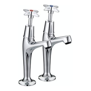 Bristan VAX HNK C Value Crosshead High Neck Kitchen Sink Pillar Taps