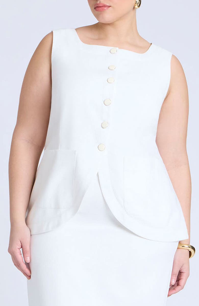 Square Neck Button-Up Vest