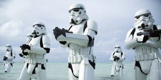 Stormtroopers marching in Rogue One