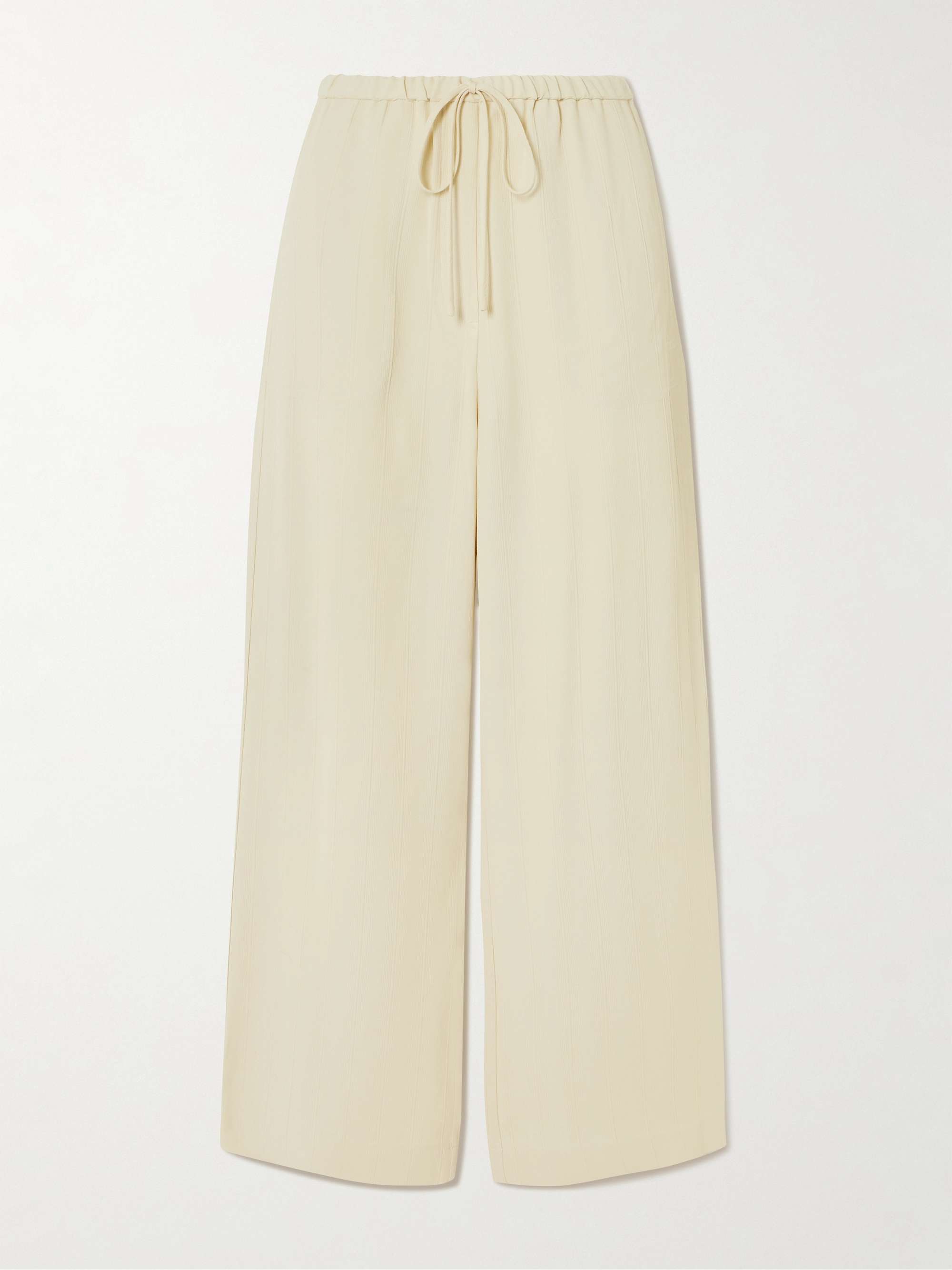 Striped Jacquard Wide-Leg Pants