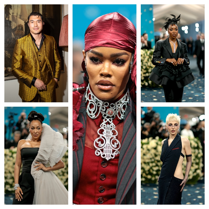 stars at the met gala in a grid pattern