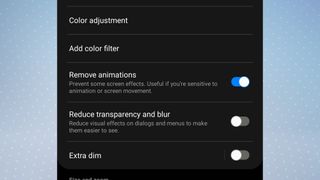 Samsung One UI settings menu