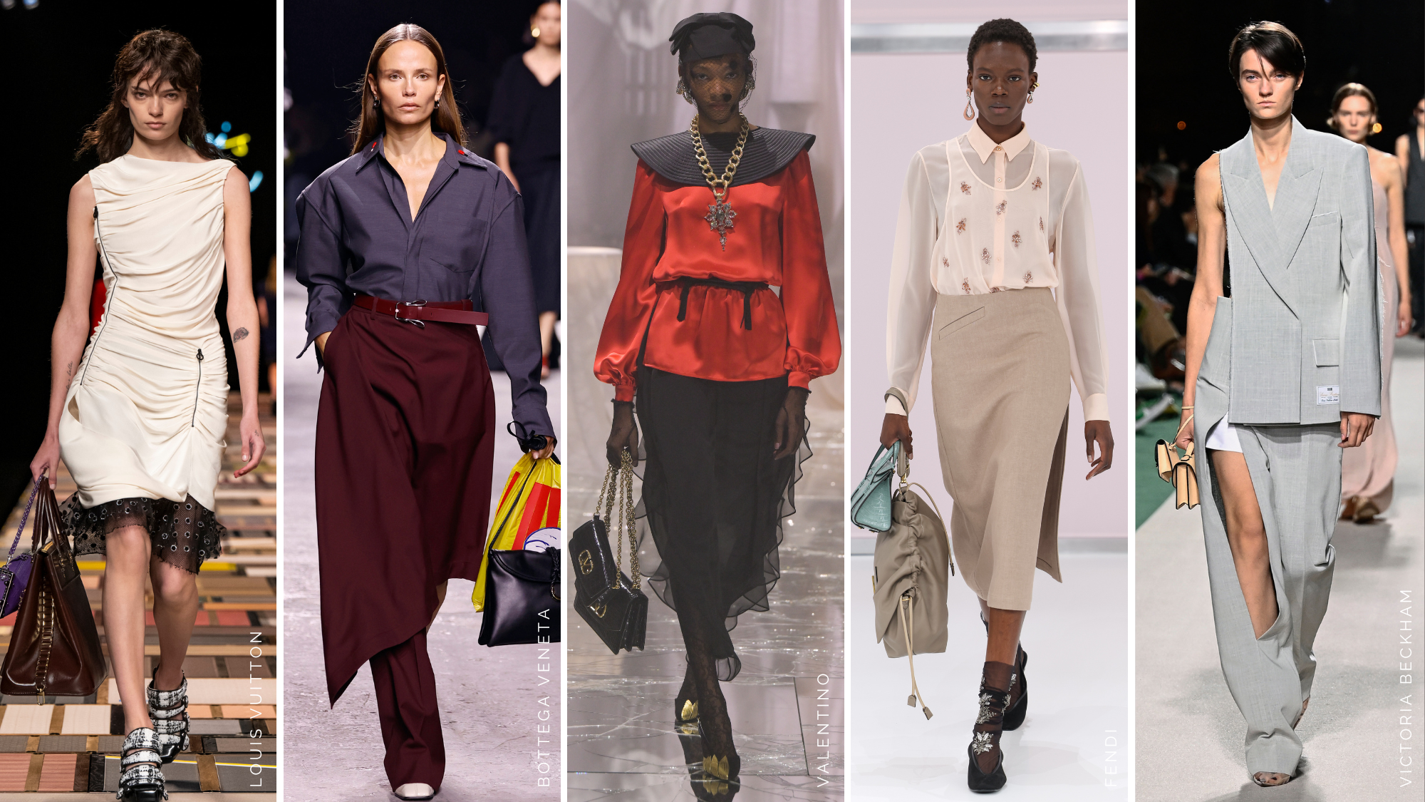 Double-handbag trend runway imagery