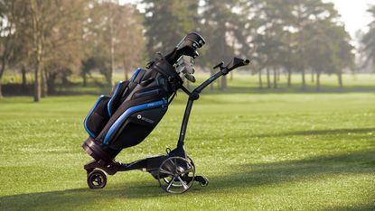 The Motocaddy M7 GPS remote controlled electric trolley