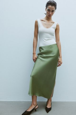 Crêpe Satin Skirt