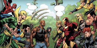Secret Avengers and Mighty Avengers meet during the Secret Invasion