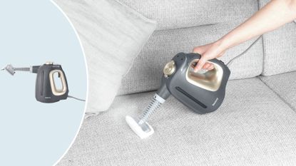 Testing the Beldray 15-in-1 Steam Cleaner on upholstry