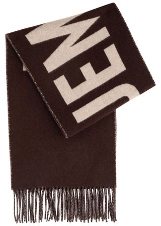 Le Écharpe Logo-Intarsia Wool Scarf