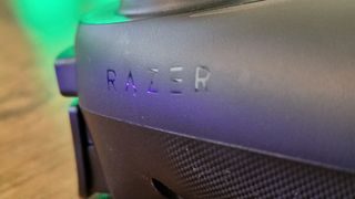 Razer Kishi Ultra review image showing the Razer logo on the controller's side