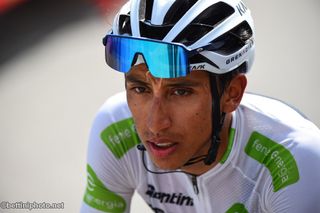 Egan Bernal in the Vuelta a España best young rider jersey