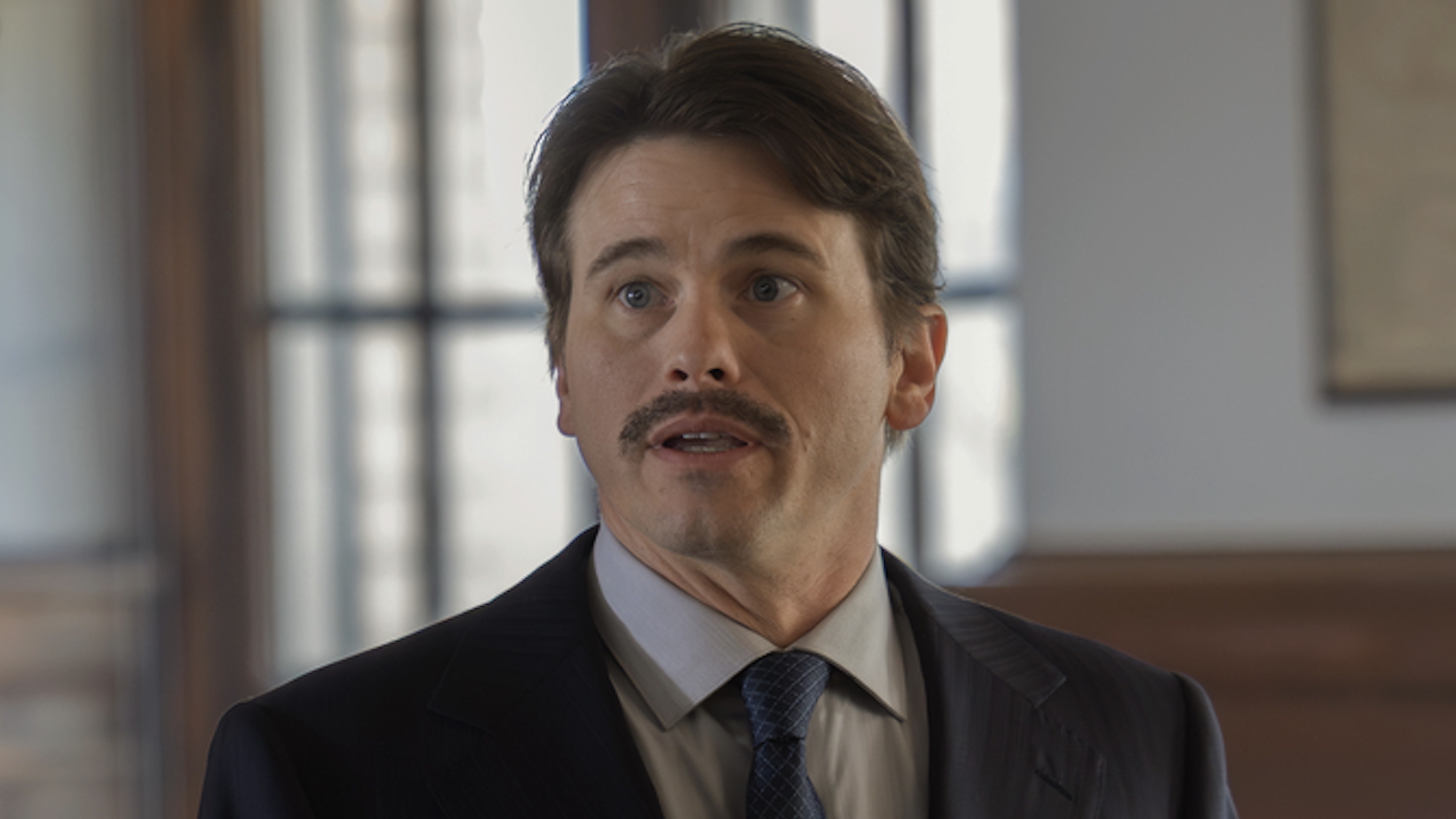 Will Macon Jr. talking to Hal in courtroom in Lanterns Season 1