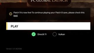 Baldur's Gate 3 launcher with DX11 or Vulkan settings