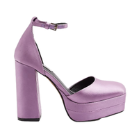 Purple Satin Platform Heeled Shoes, £55 | River Island