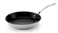 Samuel Groves Tri-Ply Stainless Steel Non-Stick frying pan on white background