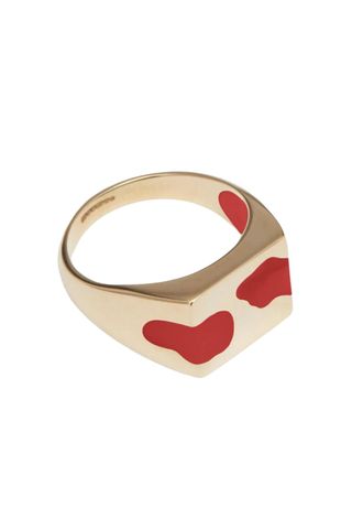 Anillo de resina roja en oro de 9 quilates de Ellie Mercer 