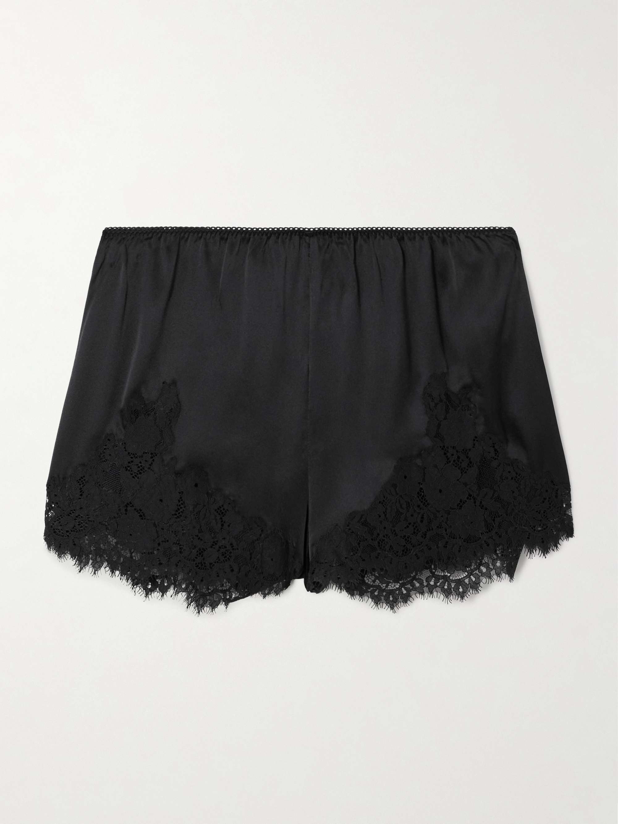 Iona Lace-Trimmed Silk-Satin Shorts