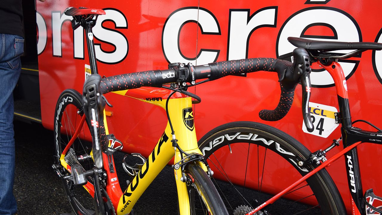A look at the front end of Herrada's custom bike